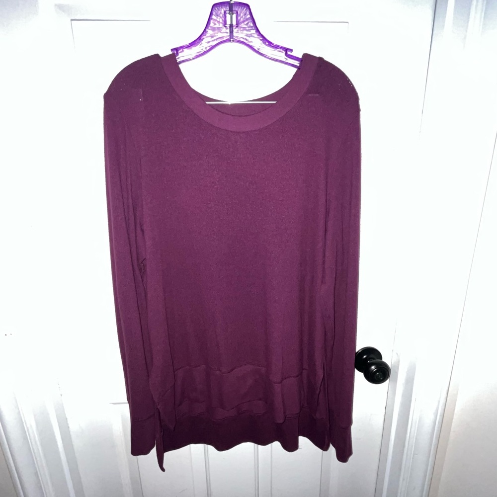 🧘🏽‍♀️VGUC Alo Yoga Glimpse Long Sleeve Top in Purple - Sz Large